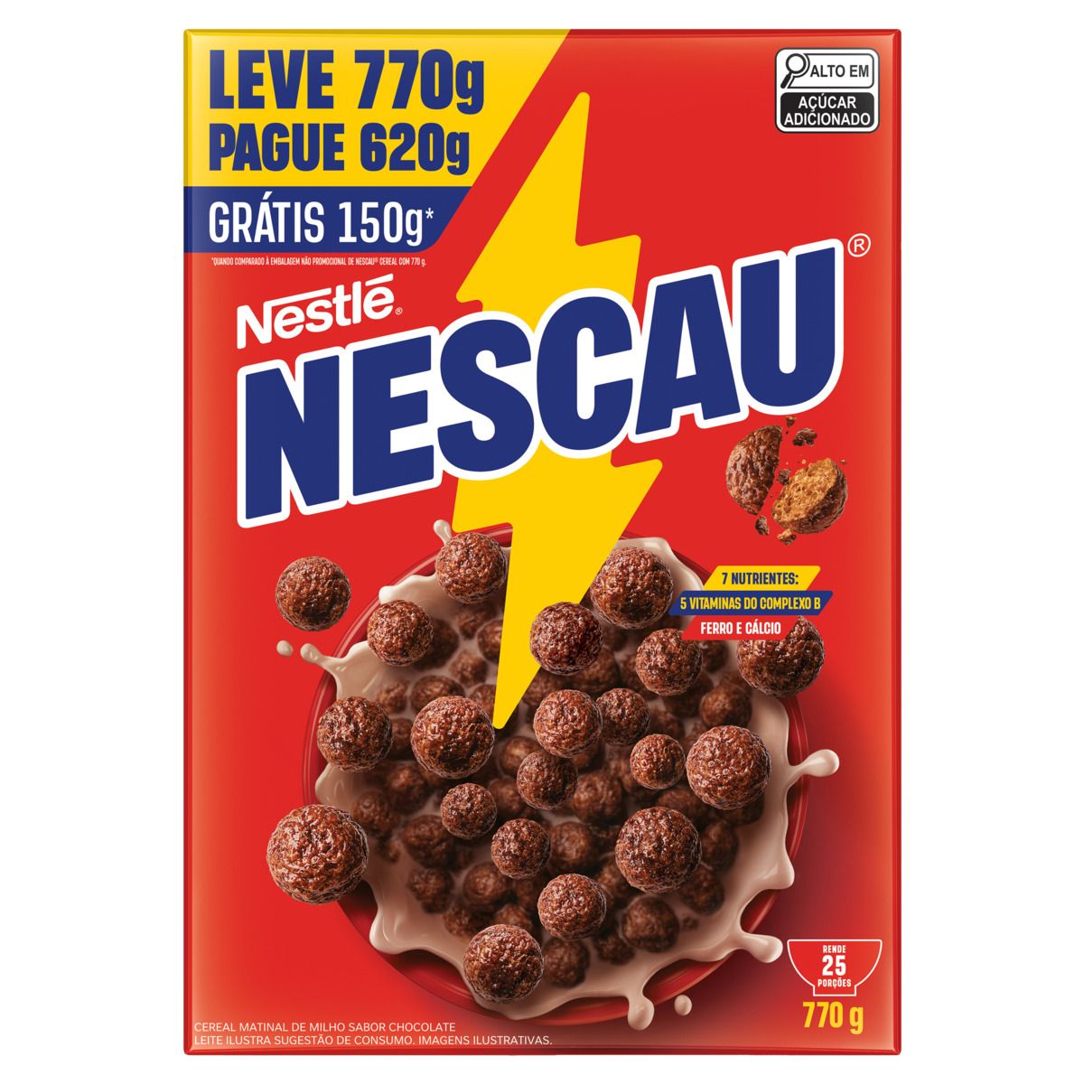 Cereal Matinal Chocolate Nescau Caixa Leve 770g Pague 620g