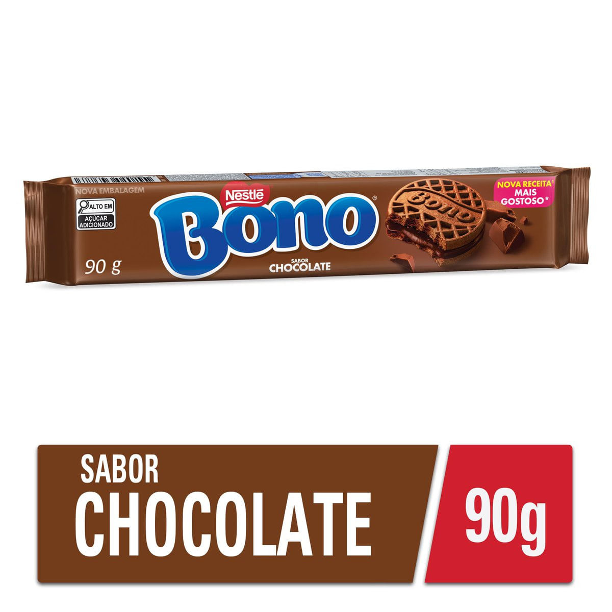 Biscoito Recheado Chocolate Bono Nestle 90g