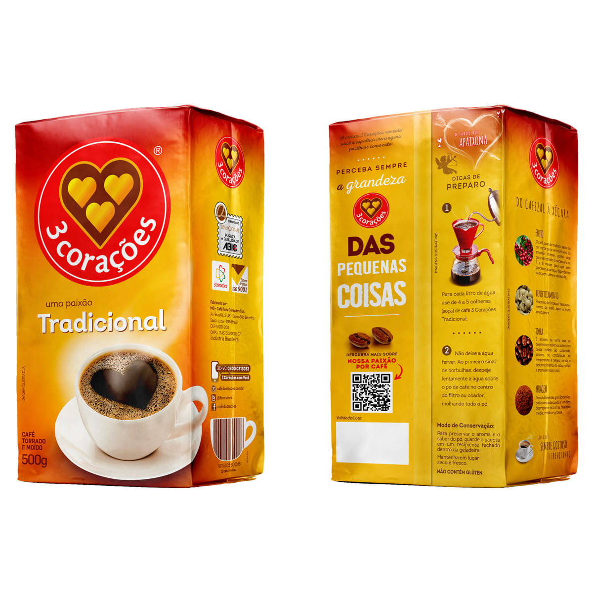 Café 3 Corações Tradicional Vácuo 500g