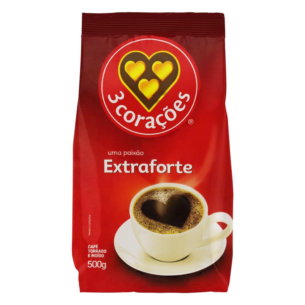 Café 3 Corações Extra Forte Almofada 500g