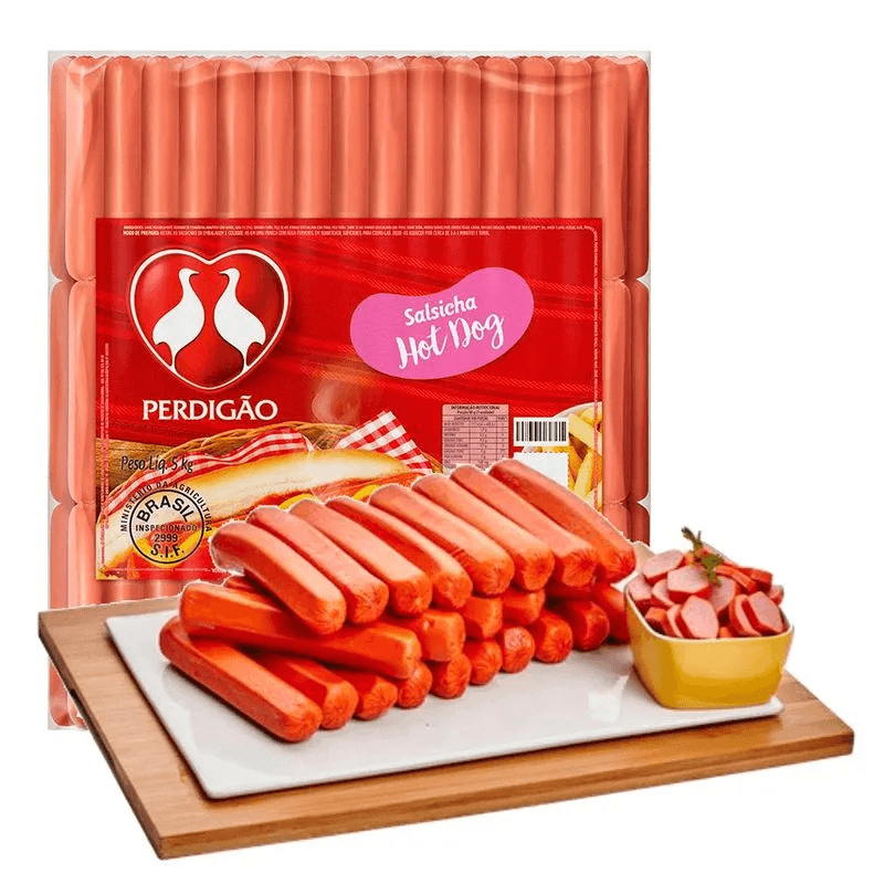 Salsicha Hot Dog Congelada Perdigão Pacote 5kg