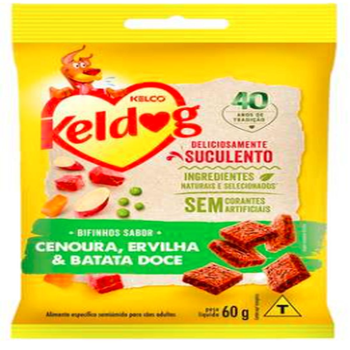 Bifinho Mini Sabor Cenoura Ervilha E Batata Doce Keldog 60G