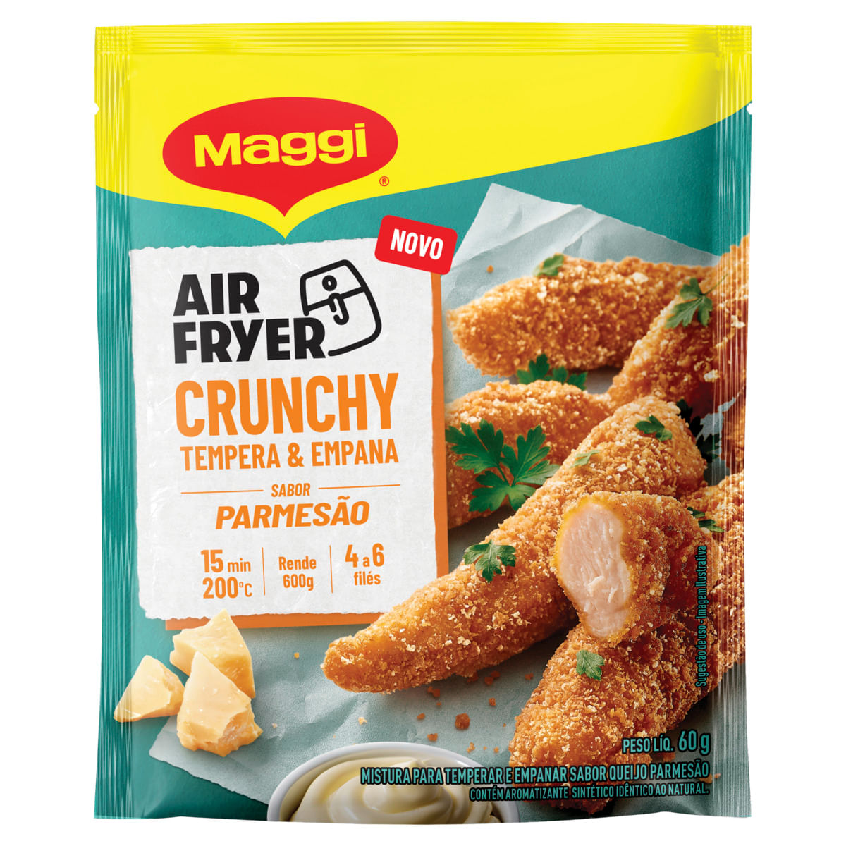 Mistura para Temperar e Empanar Crunchy Queijo Parmesão Maggi Pacote 60g